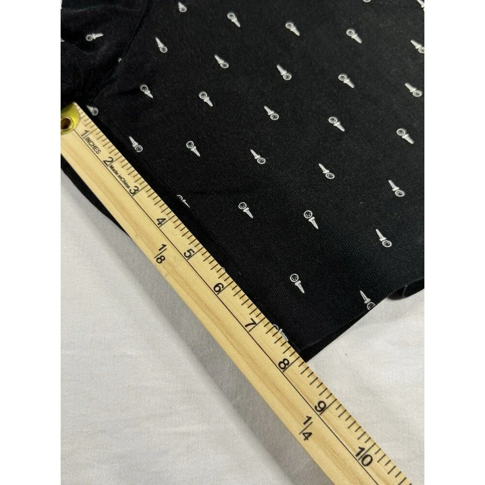 Talbots Women’s Size 16 Black White Golf Tee Print Rayon Pleated Bermuda Shorts
